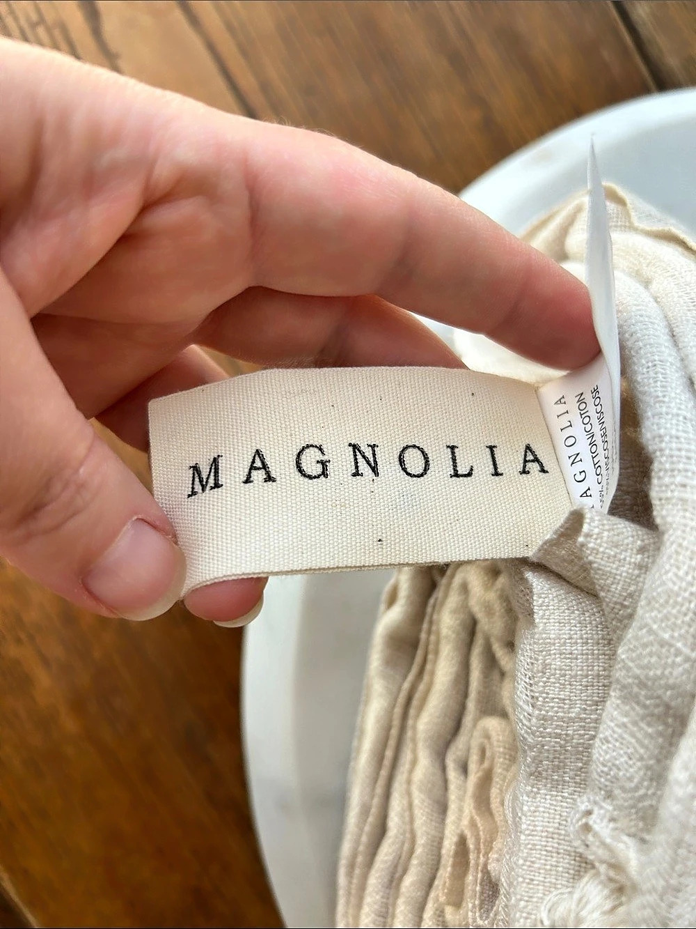 Magnolia Angora Cloud Cotton Oversized Throw Cream 60" x 80" - Picture 5 of 6